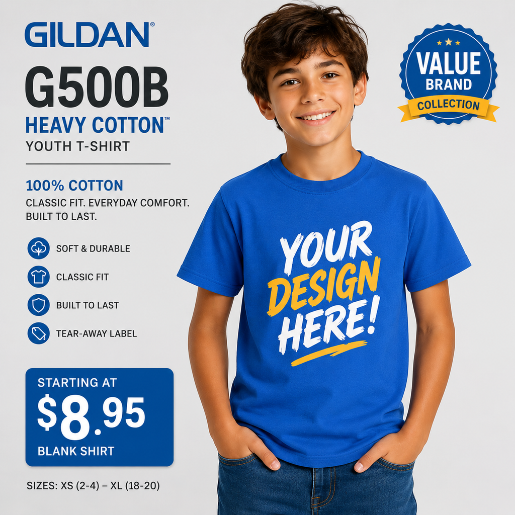 Gildan Youth Heavy Cotton™ T-Shirt (G500B)