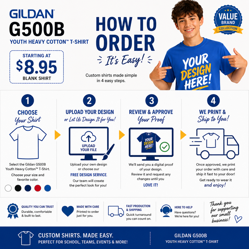 Gildan Youth Heavy Cotton™ T-Shirt (G500B)
