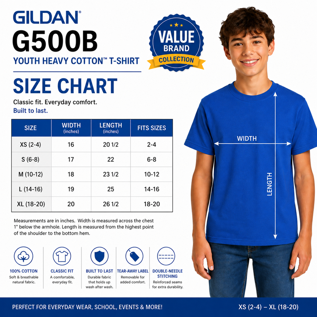 Gildan Youth Heavy Cotton™ T-Shirt (G500B)