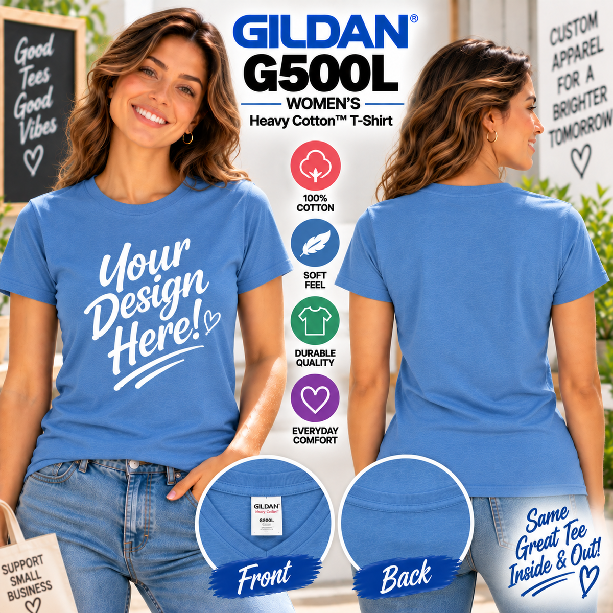 Gildan Women's  Heavy Cotton™ T-Shirt (G500L)