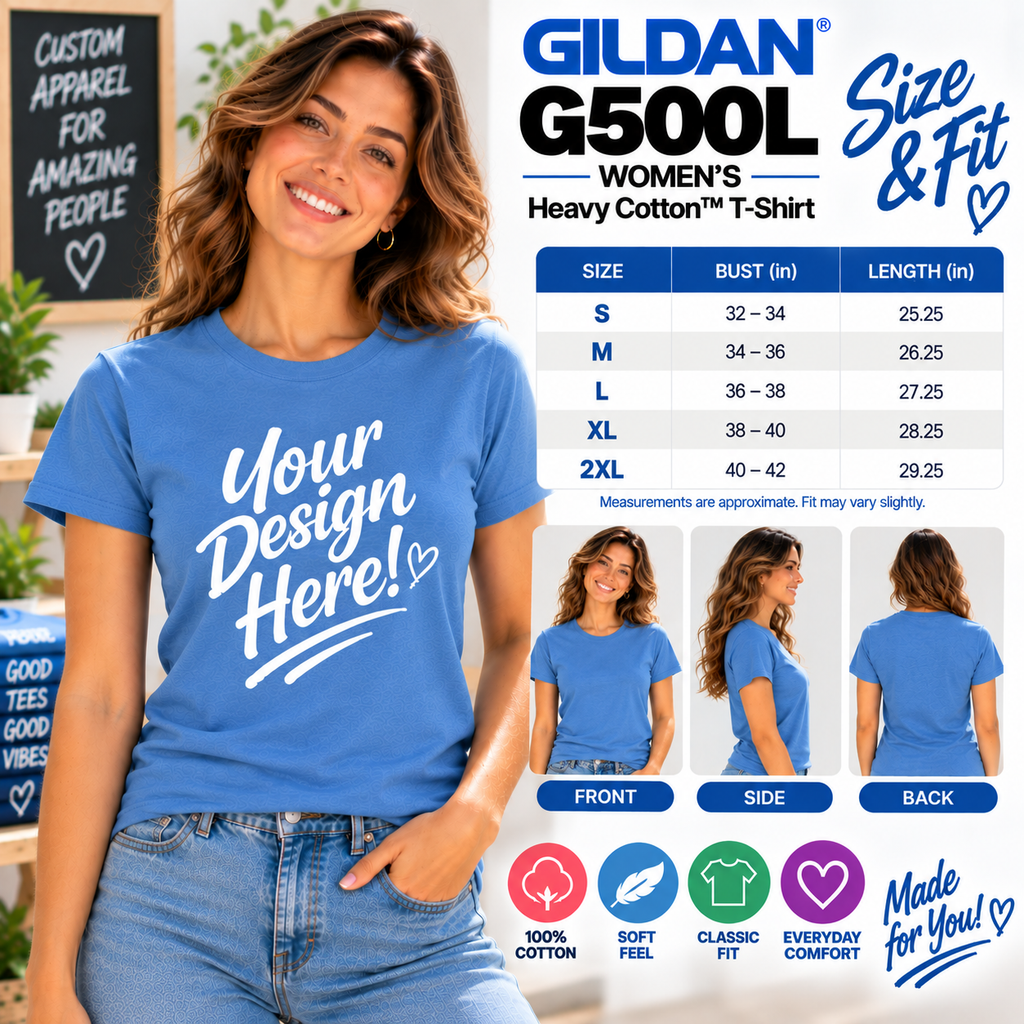 Gildan Women's  Heavy Cotton™ T-Shirt (G500L)