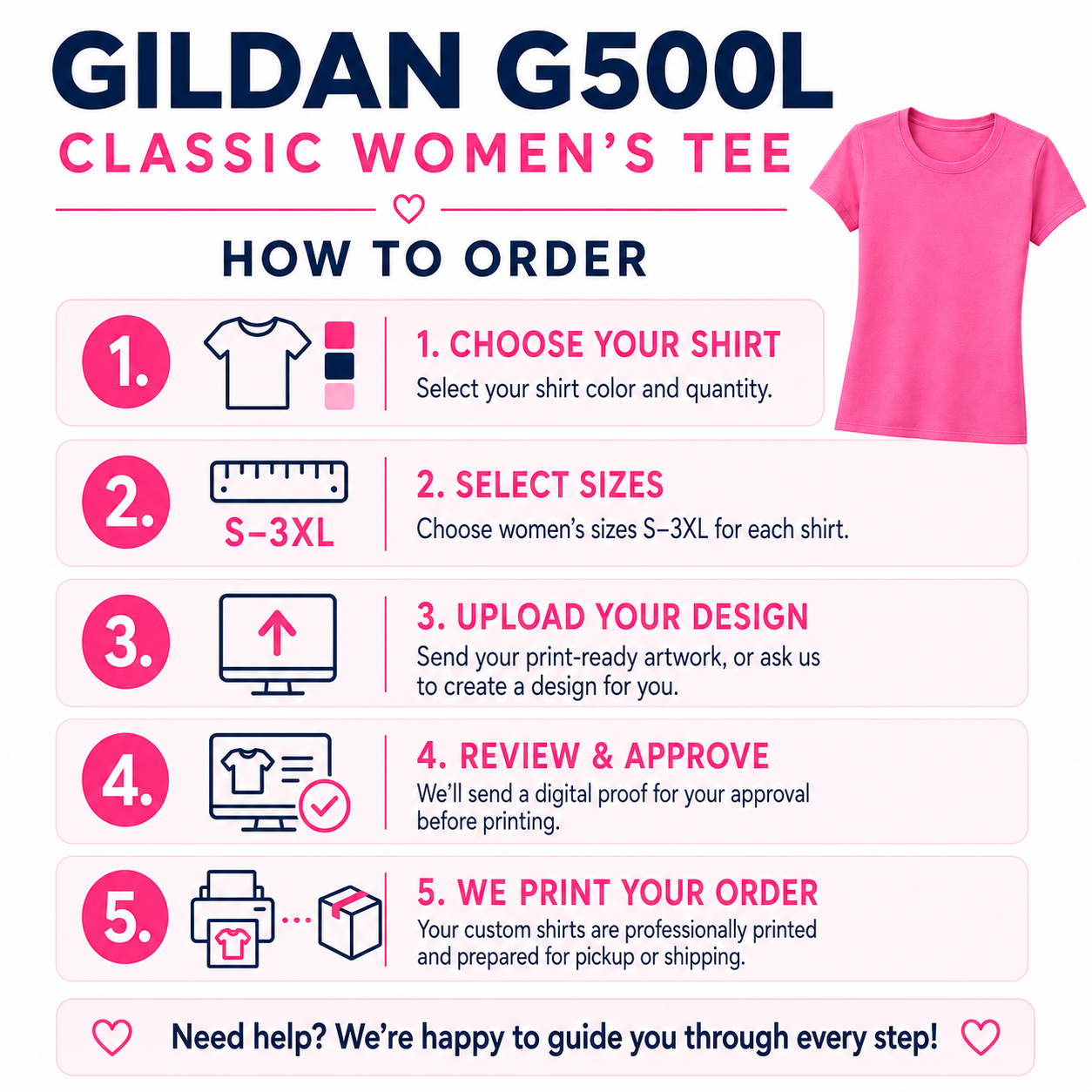 Gildan Women's  Heavy Cotton™ T-Shirt (G500L)