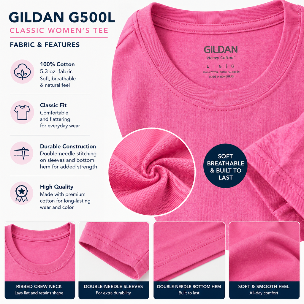 Gildan Women's  Heavy Cotton™ T-Shirt (G500L)