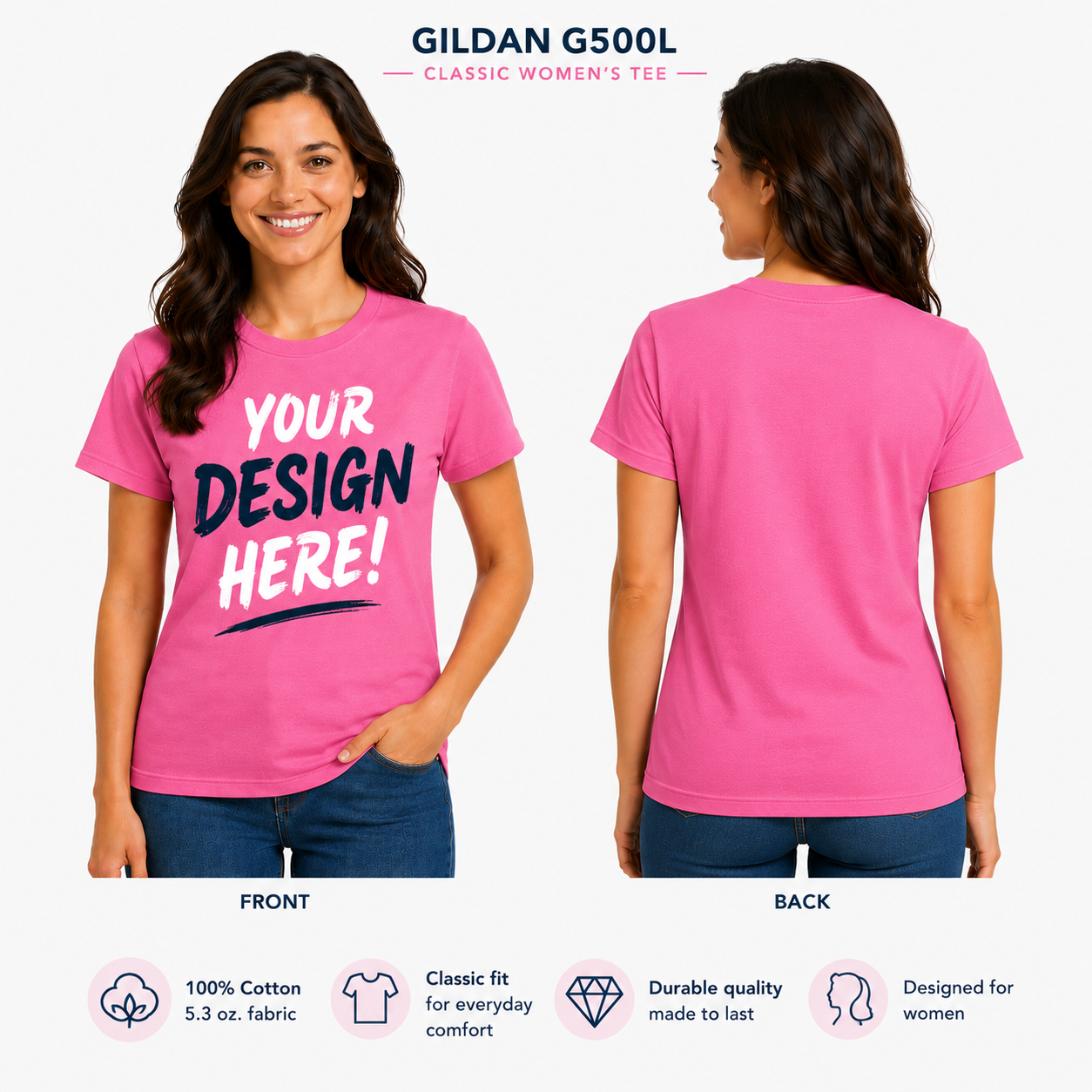 Gildan Women's  Heavy Cotton™ T-Shirt (G500L)