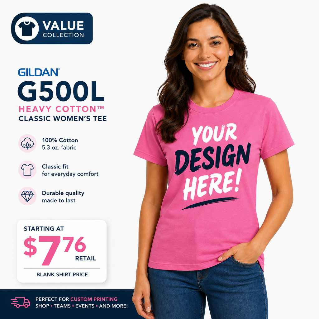 Gildan Women's  Heavy Cotton™ T-Shirt (G500L)