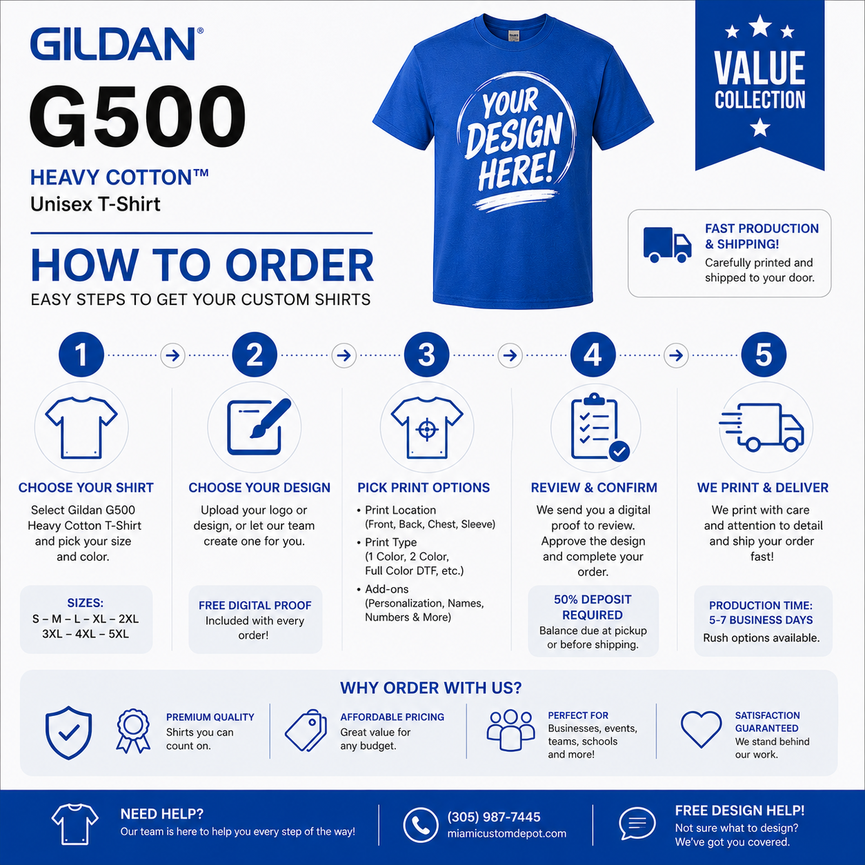 Gildan Adult Unisex Heavy Cotton T-Shirt (G500)
