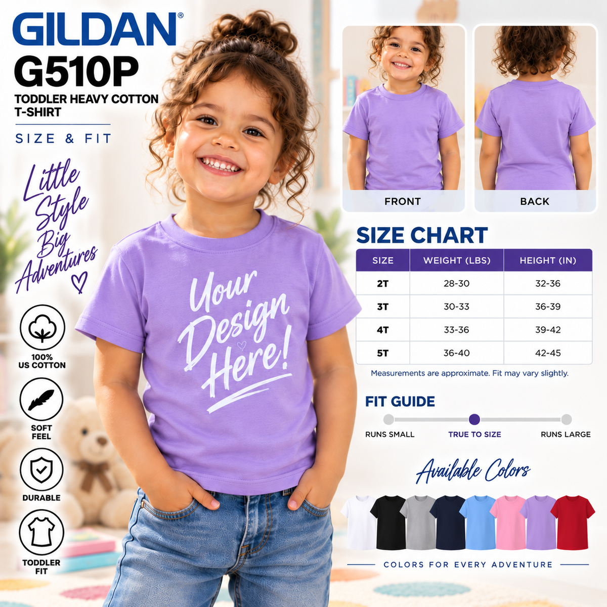 Gildan Toddler Heavy Cotton T-Shirt (G510P)