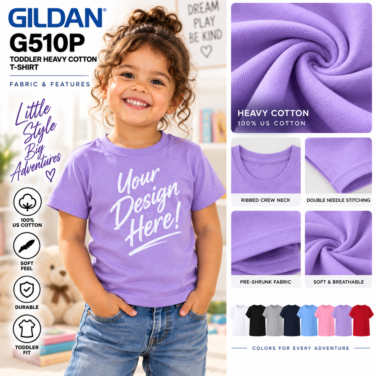 Gildan Toddler Heavy Cotton T-Shirt (G510P)