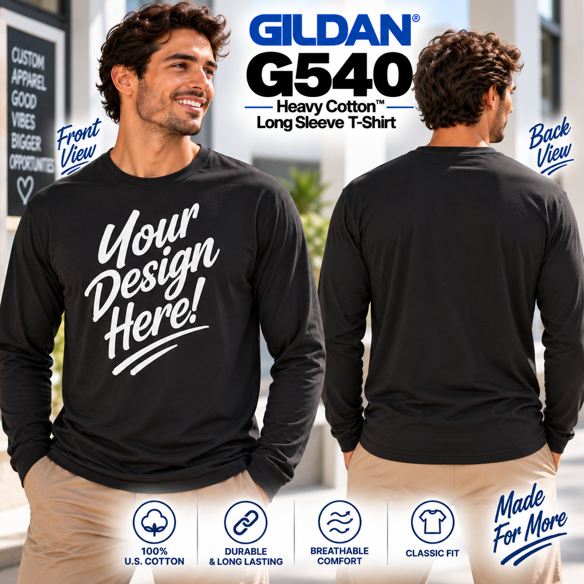 Gildan Unisex Heavy Cotton™ Long Sleeve T-Shirt (G540)