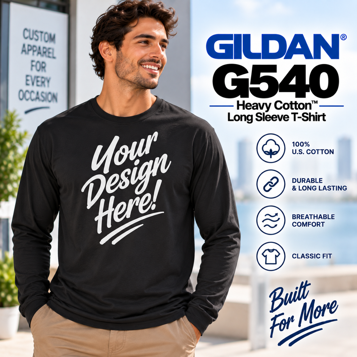 Gildan Unisex Heavy Cotton™ Long Sleeve T-Shirt (G540)