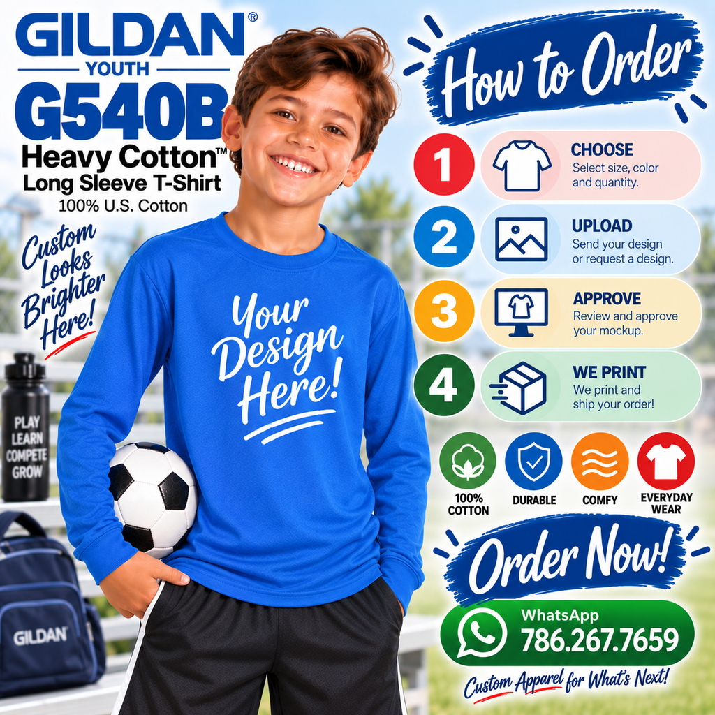 Gildan Heavy Cotton Long Sleeve Youth T-Shirt (G540B)