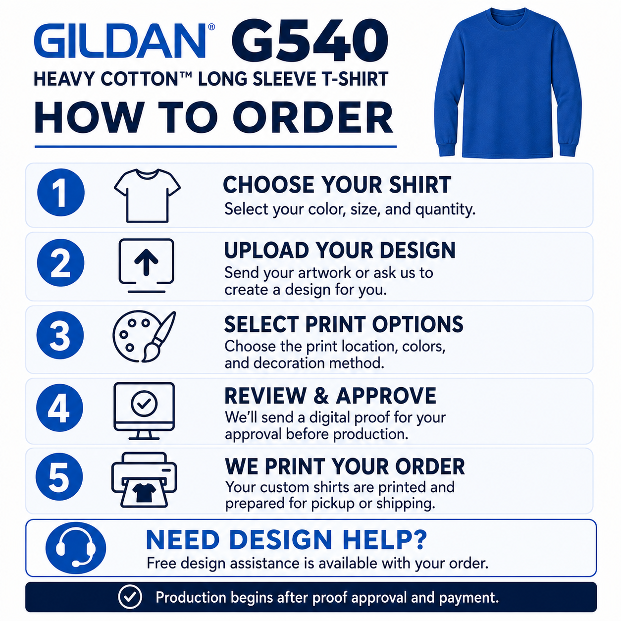 Gildan Unisex Heavy Cotton™ Long Sleeve T-Shirt (G540)