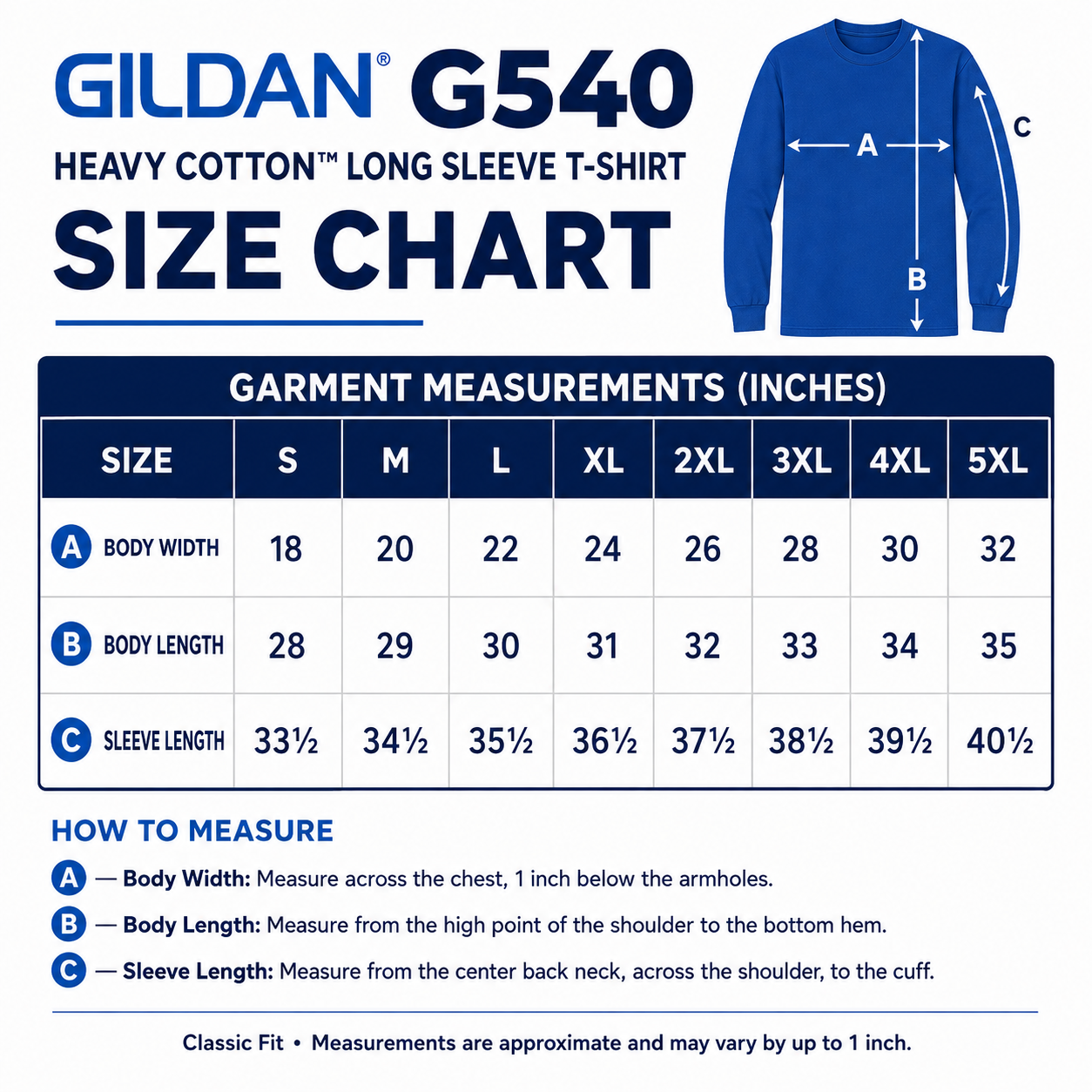 Gildan Unisex Heavy Cotton™ Long Sleeve T-Shirt (G540)