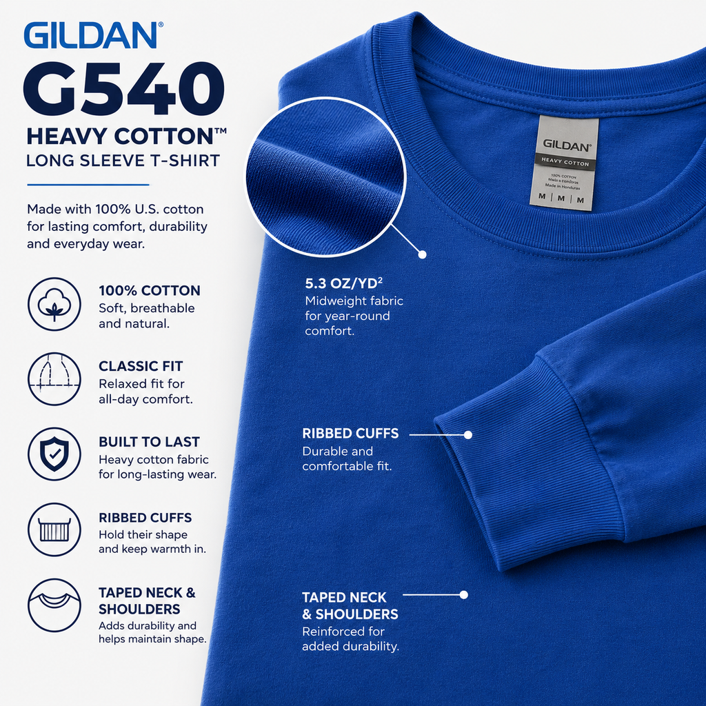 Gildan Unisex Heavy Cotton™ Long Sleeve T-Shirt (G540)