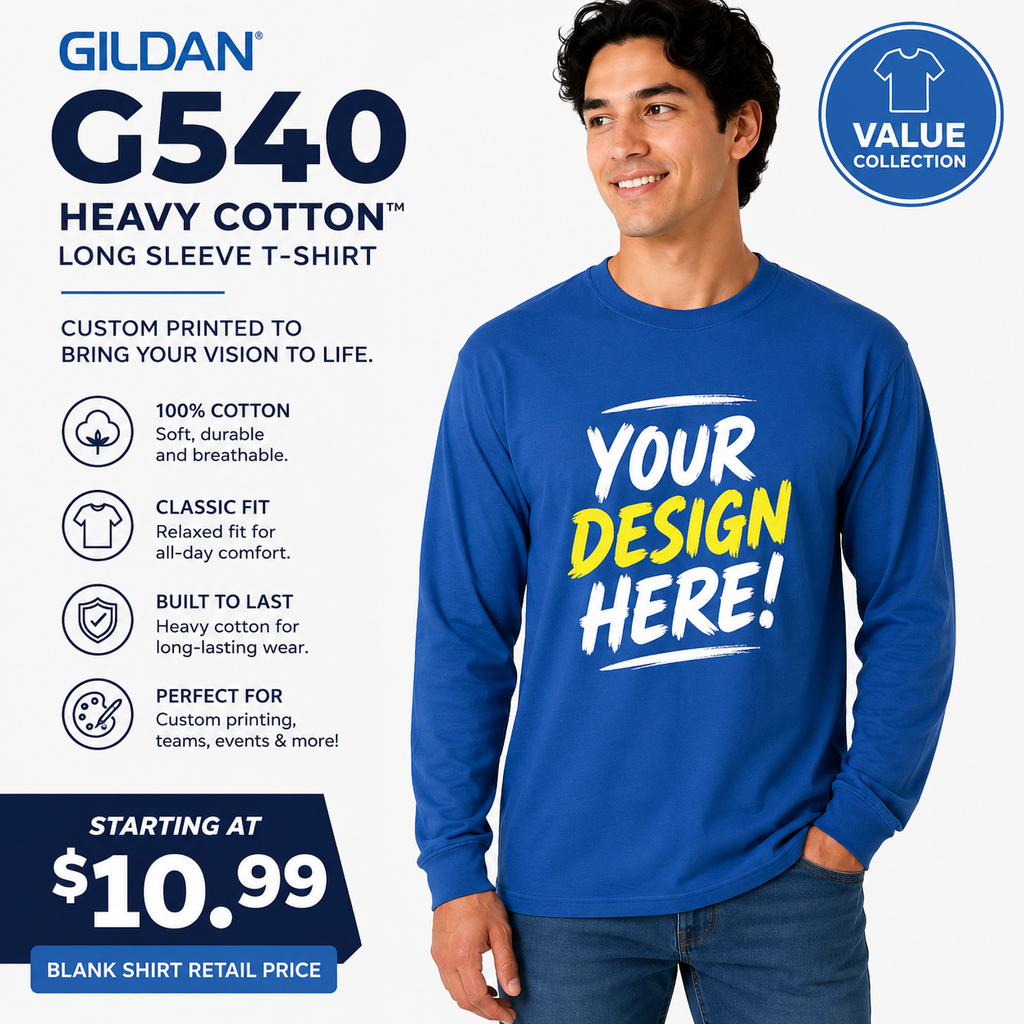 Gildan Unisex Heavy Cotton™ Long Sleeve T-Shirt (G540)