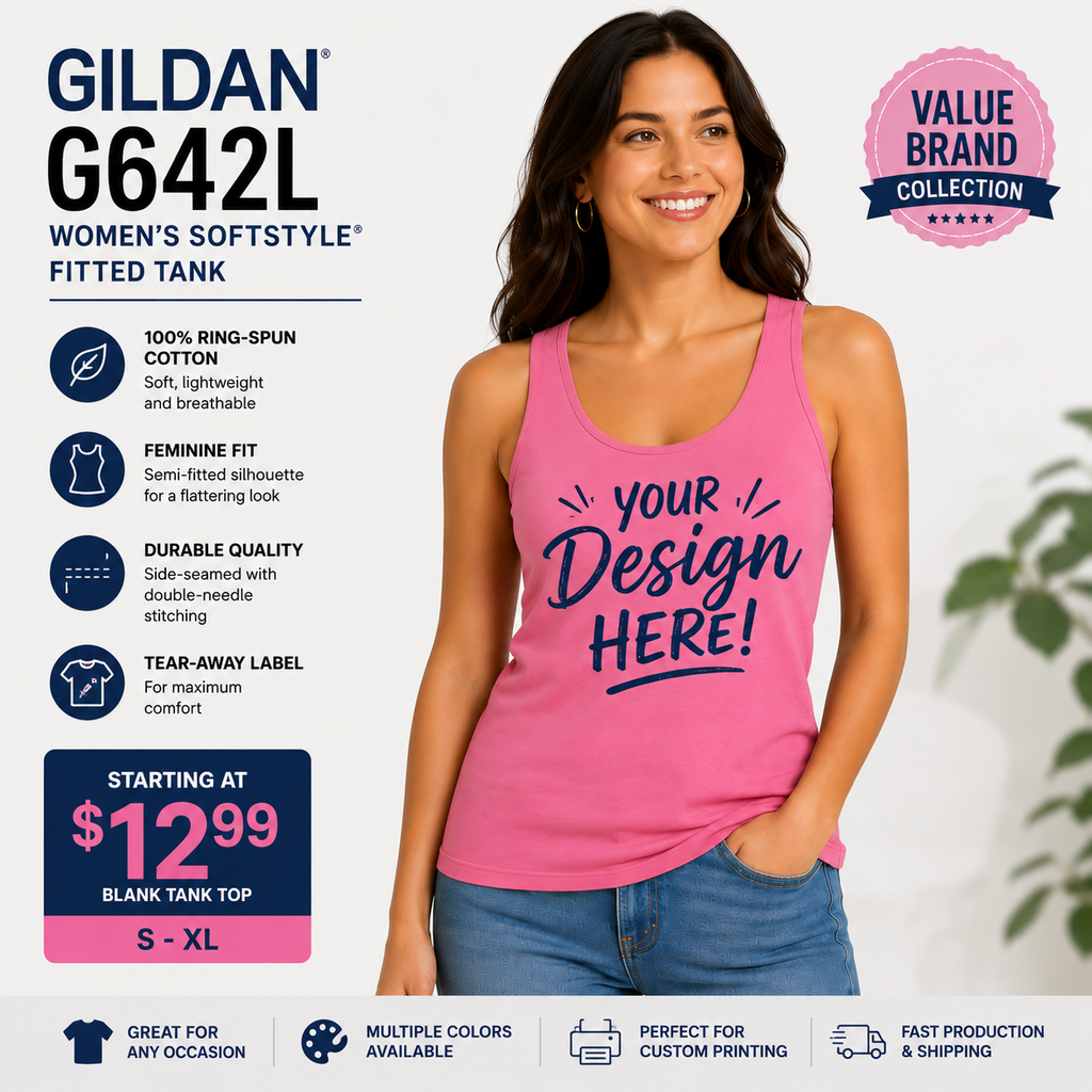 Gildan Women's Softstyle® Fitted Tank (G642L)