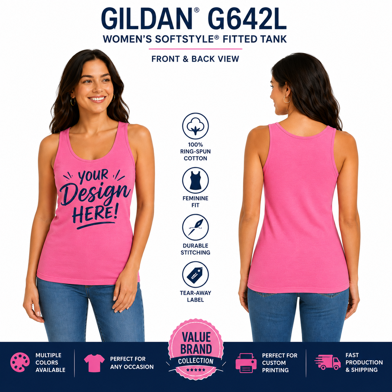 Gildan Women's Softstyle® Fitted Tank (G642L)
