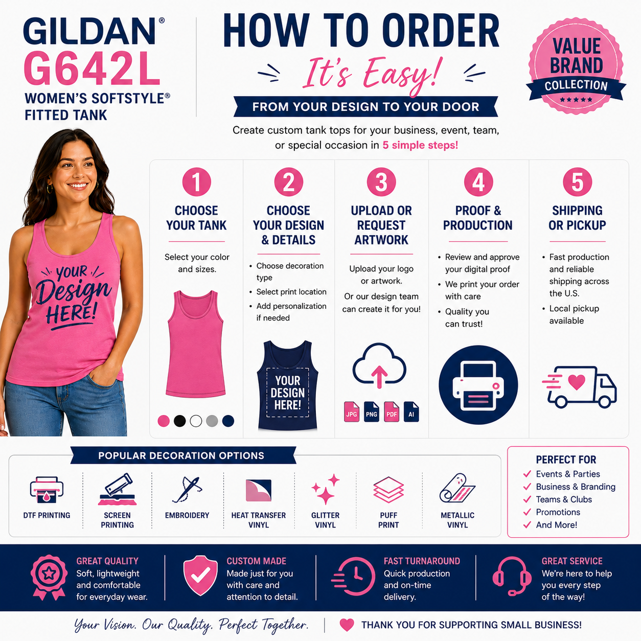Gildan Women's Softstyle® Fitted Tank (G642L)