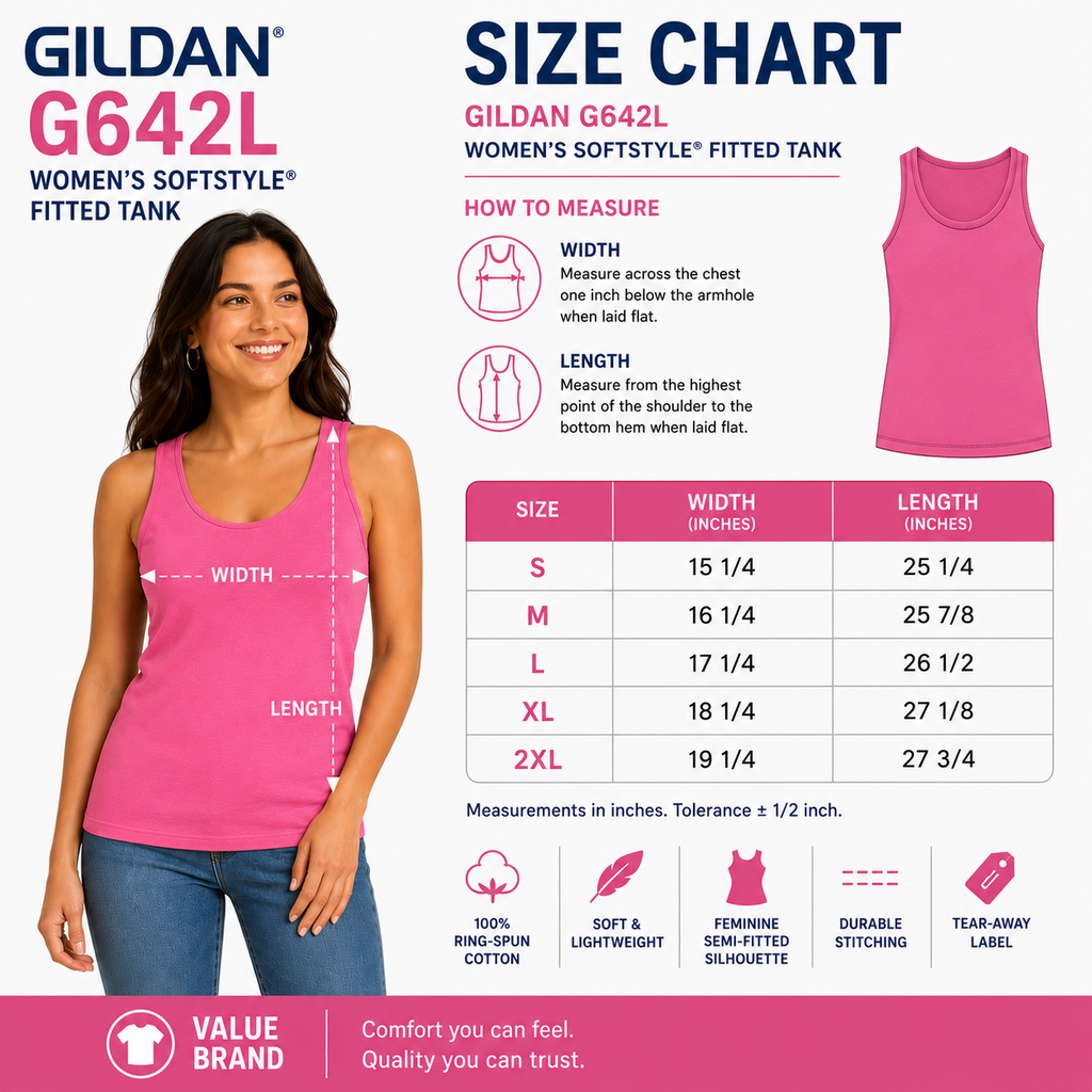Gildan Women's Softstyle® Fitted Tank (G642L)