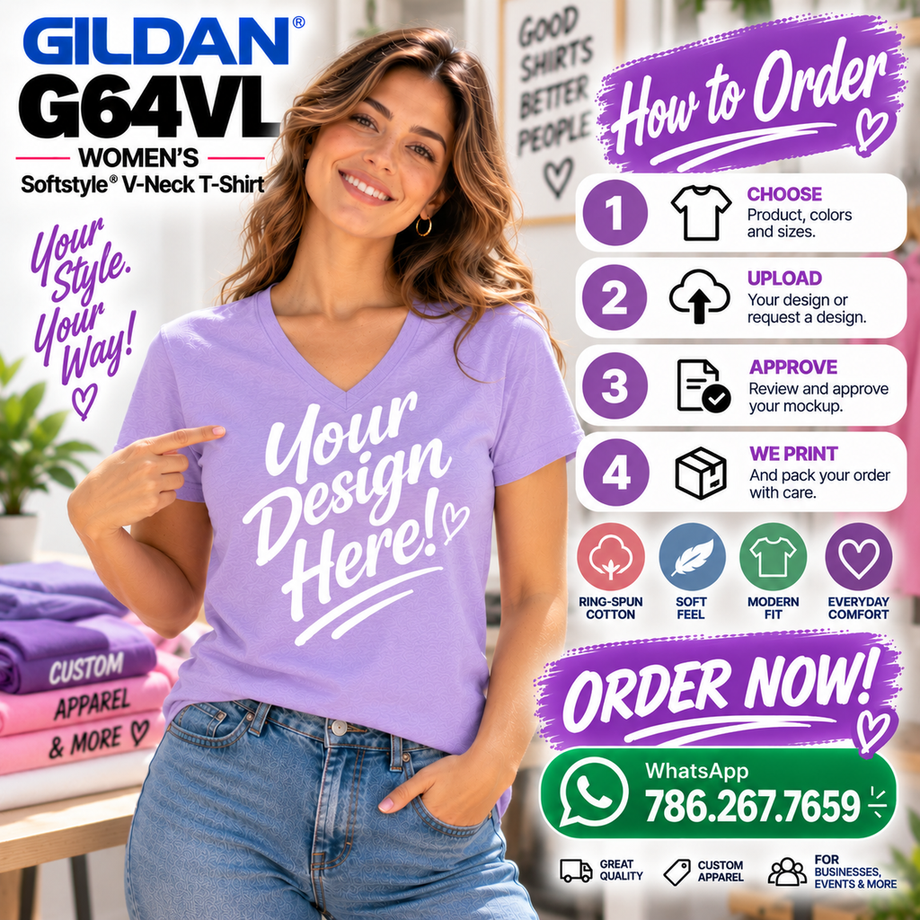 Gildan Women's Softstyle® V-Neck T-Shirt (G64VL)