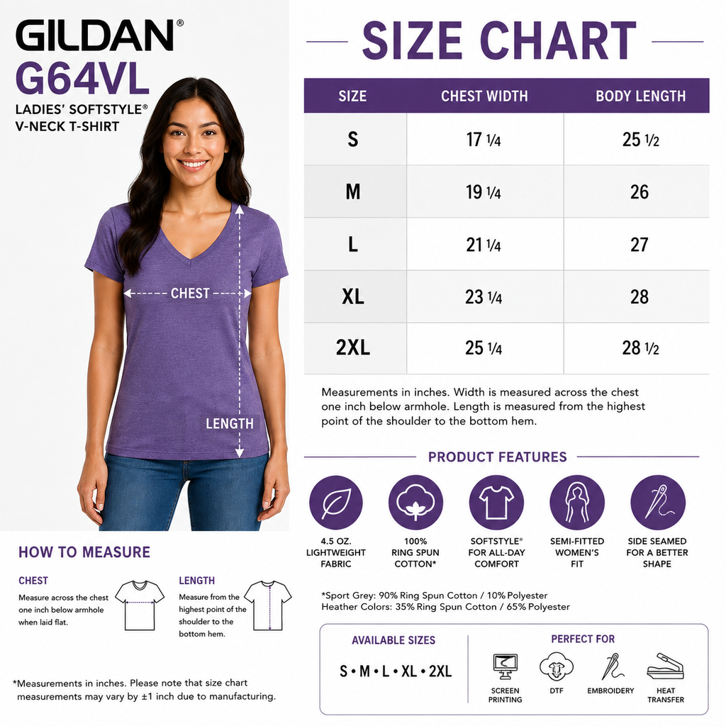 Gildan Women's Softstyle® V-Neck T-Shirt (G64VL)