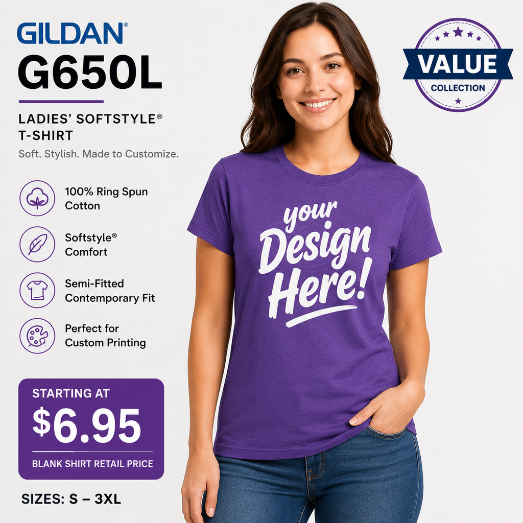 Gildan Women's Softstyle® Ringspun Cotton T-Shirt (G650L)