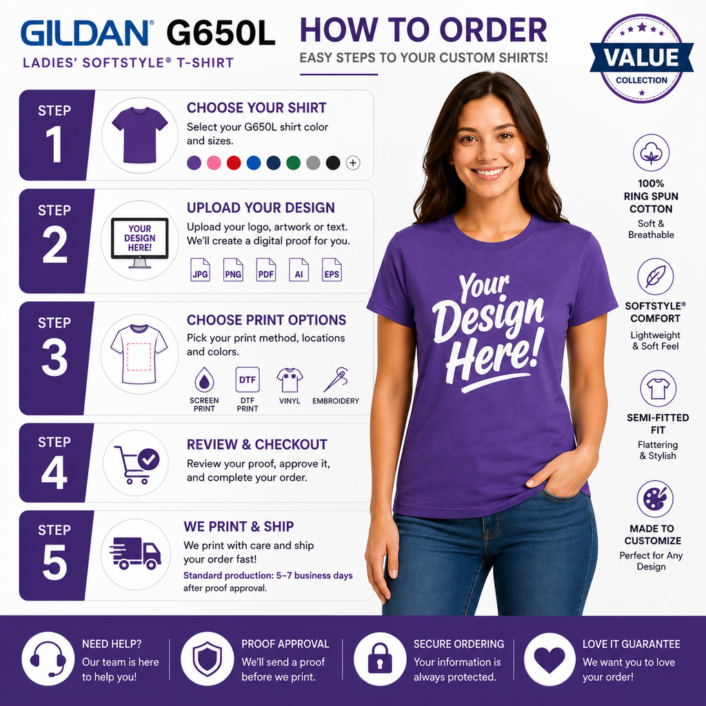 Gildan Women's Softstyle® Ringspun Cotton T-Shirt (G650L)