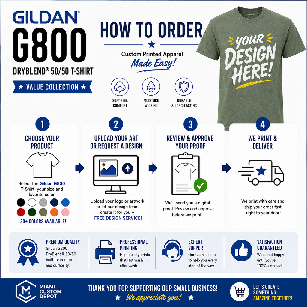 Gildan Unisex DryBlend® 50/50 Moisture-Wicking Performance Tee (G800)