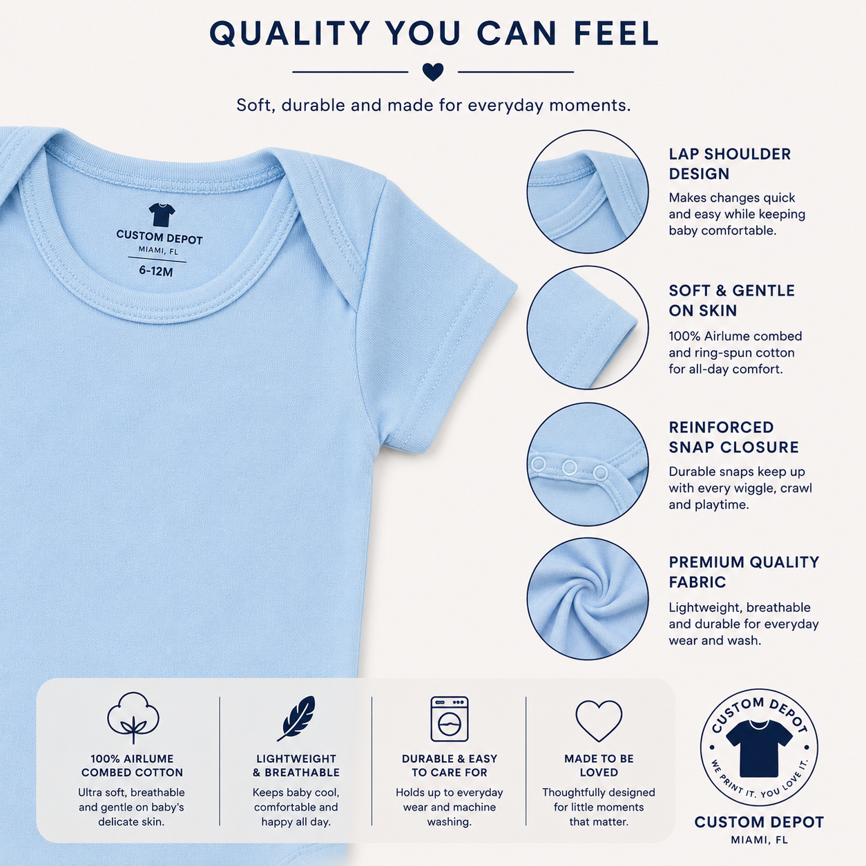 Bella + Canvas  Infant Baby Jersey Bodysuit (100B)