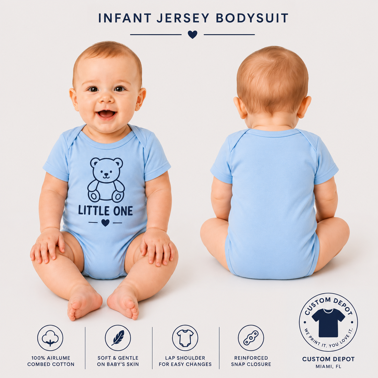 Bella + Canvas  Infant Baby Jersey Bodysuit (100B)