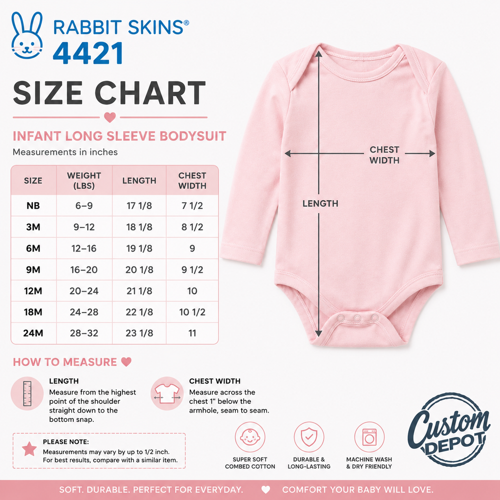 Rabbit Skins Infant Fine Jersey Long Sleeve Bodysuit (RS4421)
