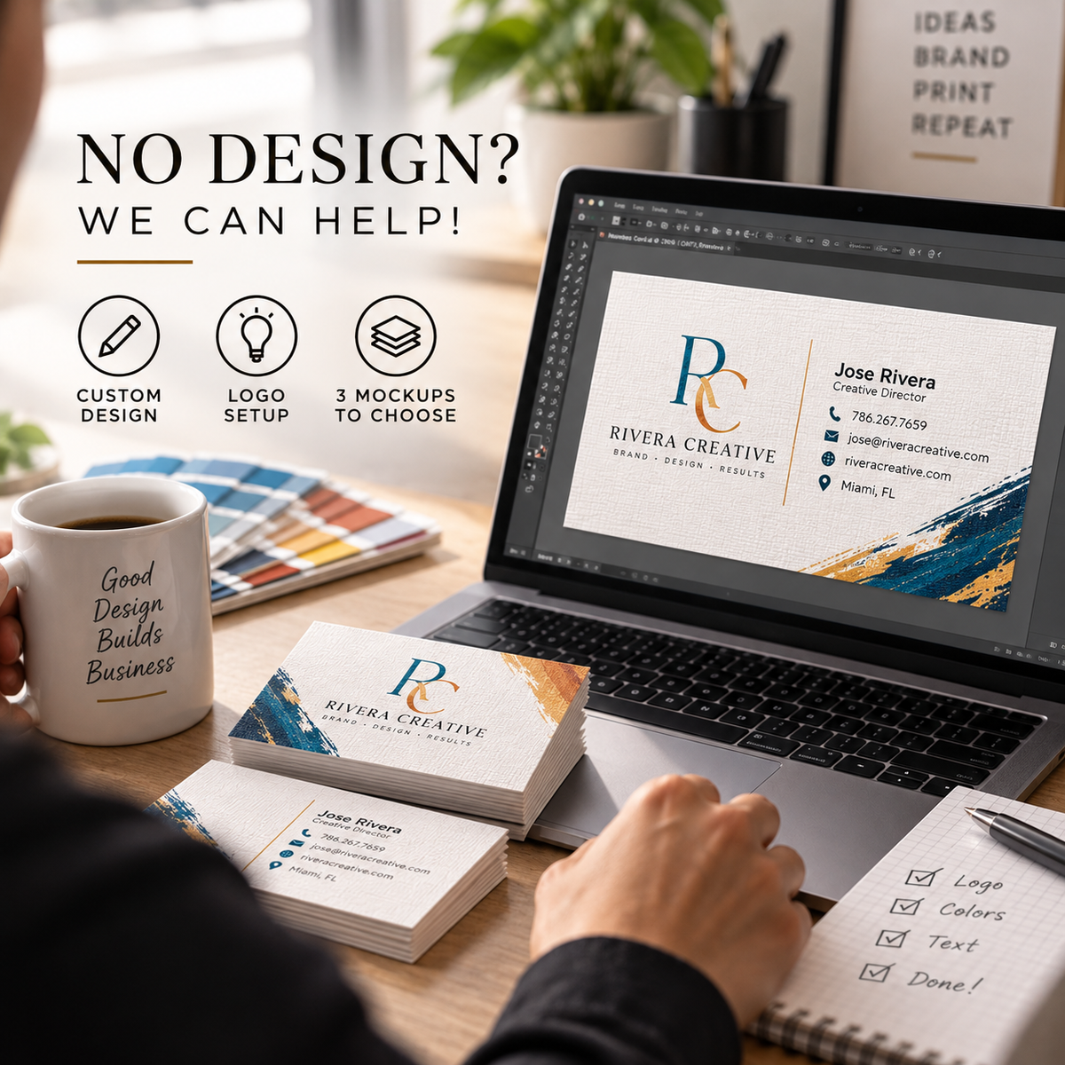 Custom Premium Linen Business Cards – 100LB Textured Cardstock | Full-Color Printing