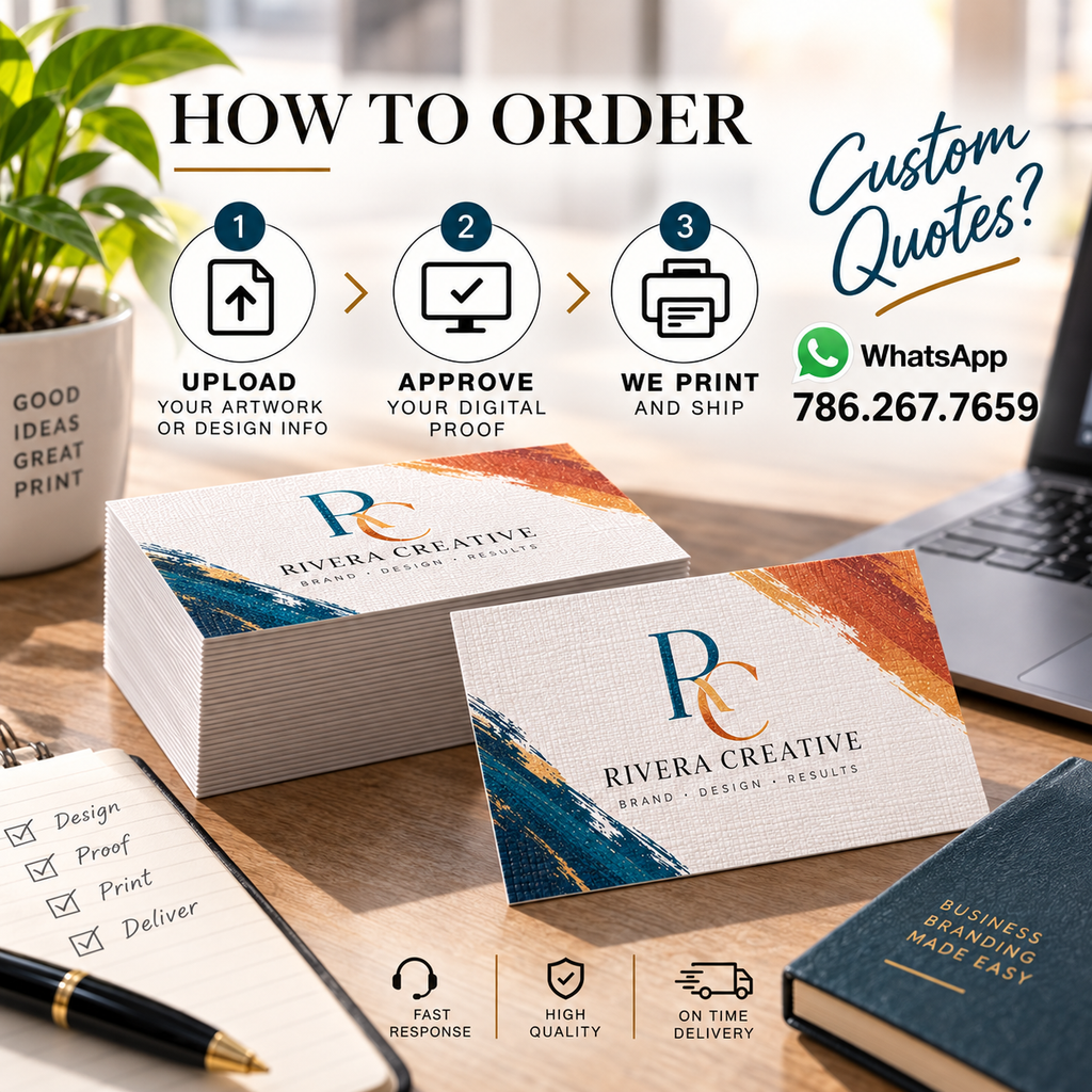 Custom Premium Linen Business Cards – 100LB Textured Cardstock | Full-Color Printing