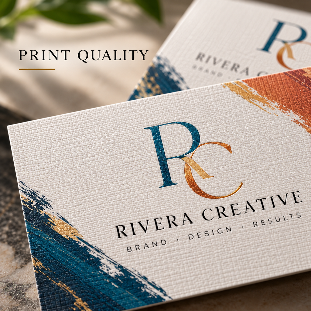 Custom Premium Linen Business Cards – 100LB Textured Cardstock | Full-Color Printing