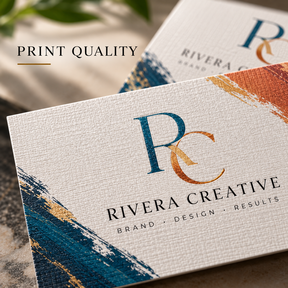 Custom Premium Linen Business Cards – 100LB Textured Cardstock | Full-Color Printing