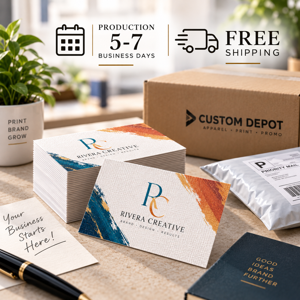 Custom Premium Linen Business Cards – 100LB Textured Cardstock | Full-Color Printing
