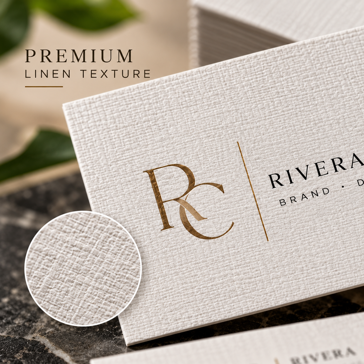 Custom Premium Linen Business Cards – 100LB Textured Cardstock | Full-Color Printing