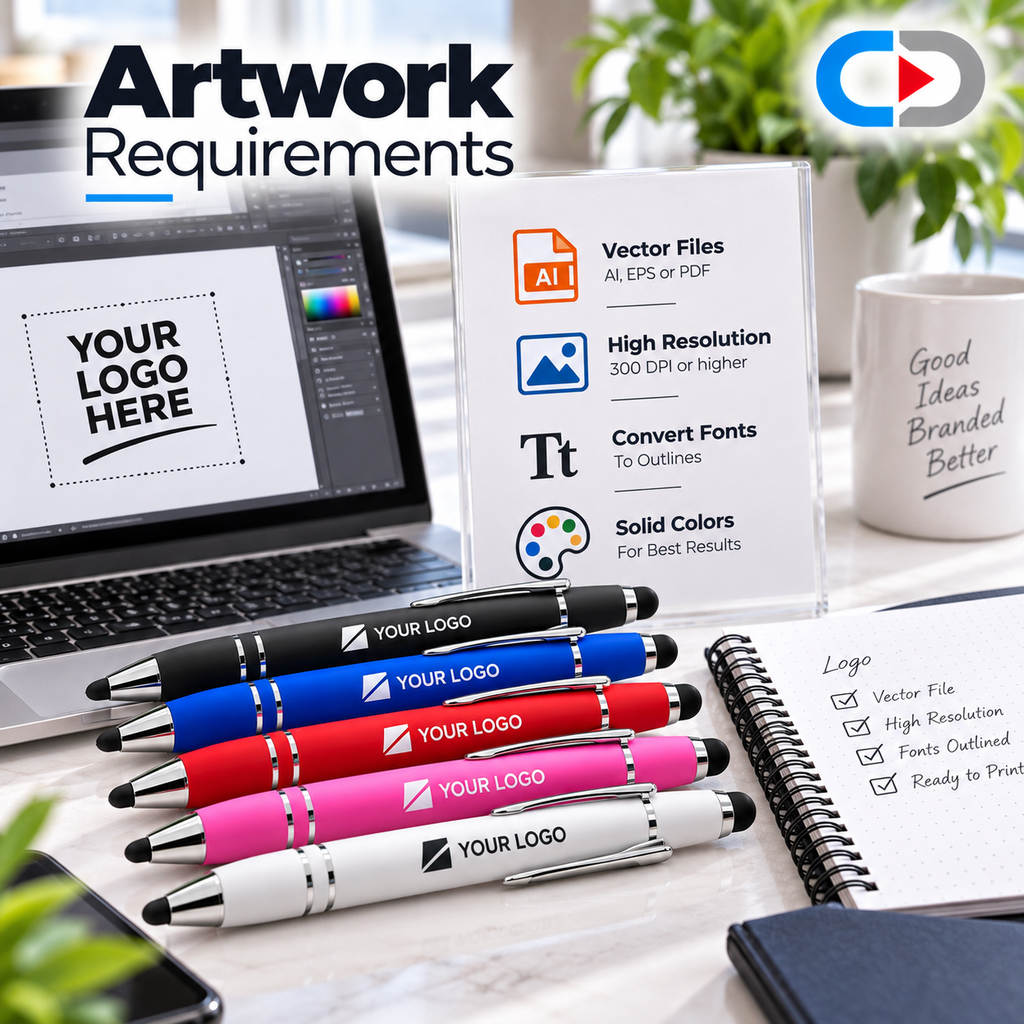 Custom Matte Stylus Pens with 1 Side Laser Engraving | Personalized Business Logo Pens