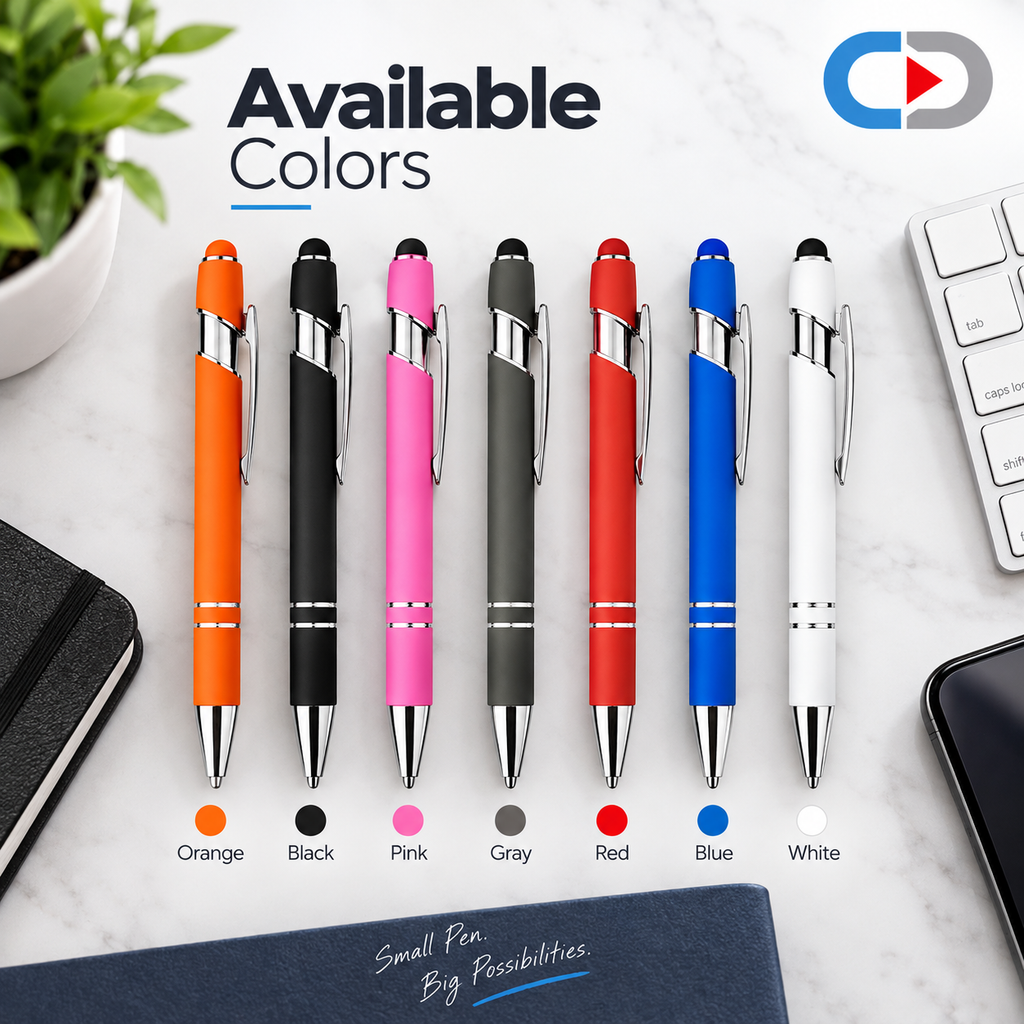 Custom Matte Stylus Pens – 2-Sided Laser Engraving | Personalized Business Pens