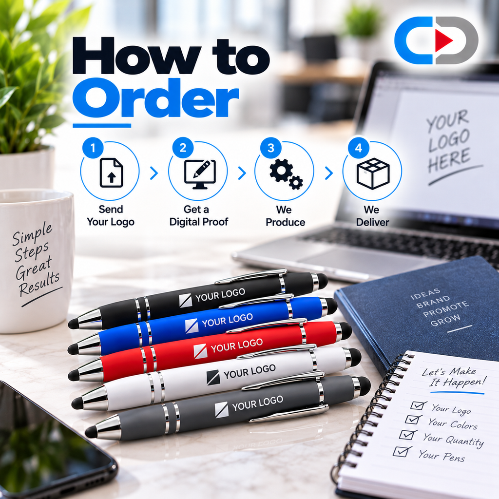 Custom Matte Stylus Pens – 2-Sided Laser Engraving | Personalized Business Pens