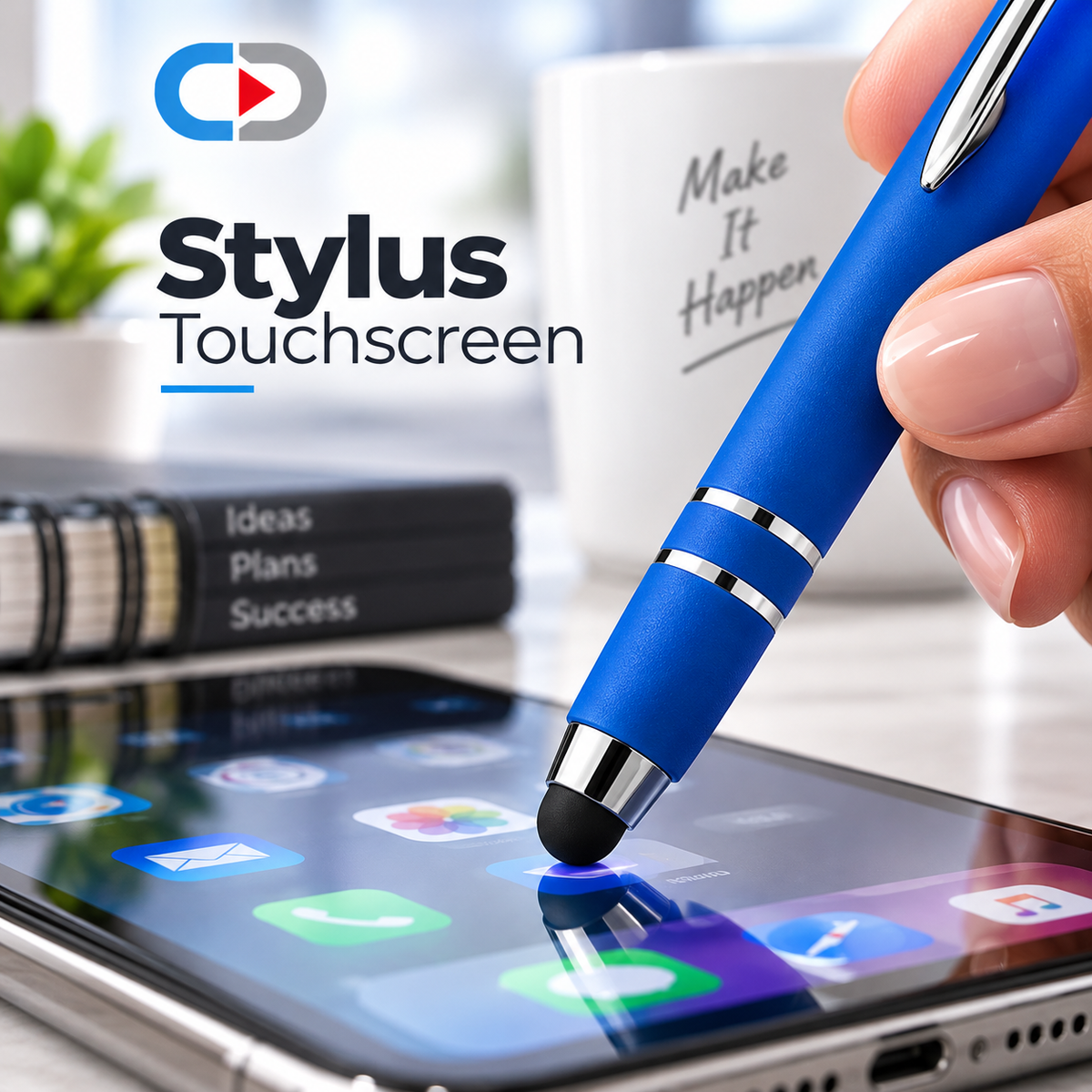 Custom Matte Stylus Pens – 2-Sided Laser Engraving | Personalized Business Pens