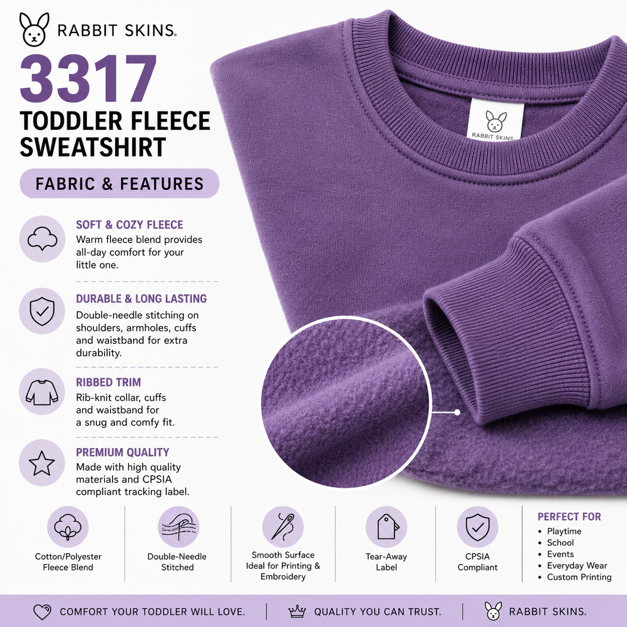 Rabbit Skins Toddler Fleece Sweatshirt (RS3317)