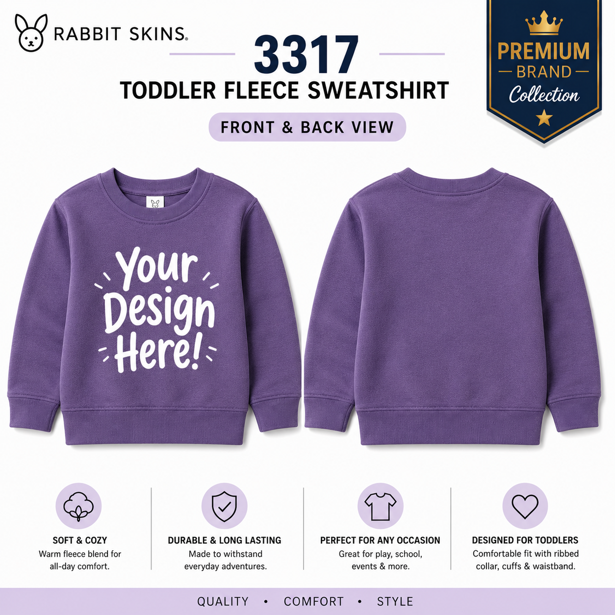 Rabbit Skins Toddler Fleece Sweatshirt (RS3317)