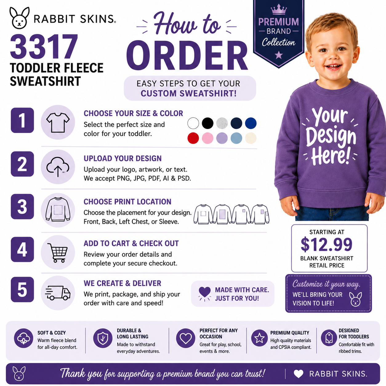 Rabbit Skins Toddler Fleece Sweatshirt (RS3317)