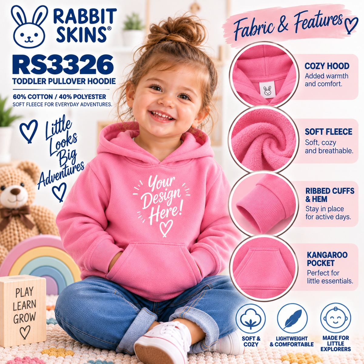 Rabbit Skins Toddler Pullover Hoodie (RS3326)