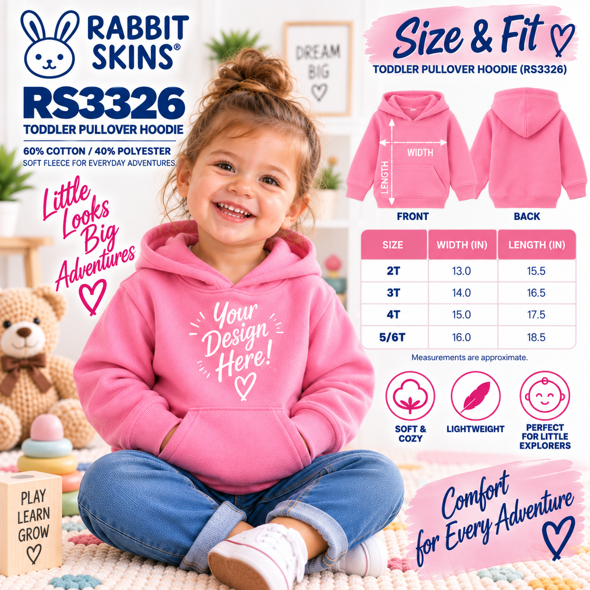 Rabbit Skins Toddler Pullover Hoodie (RS3326)