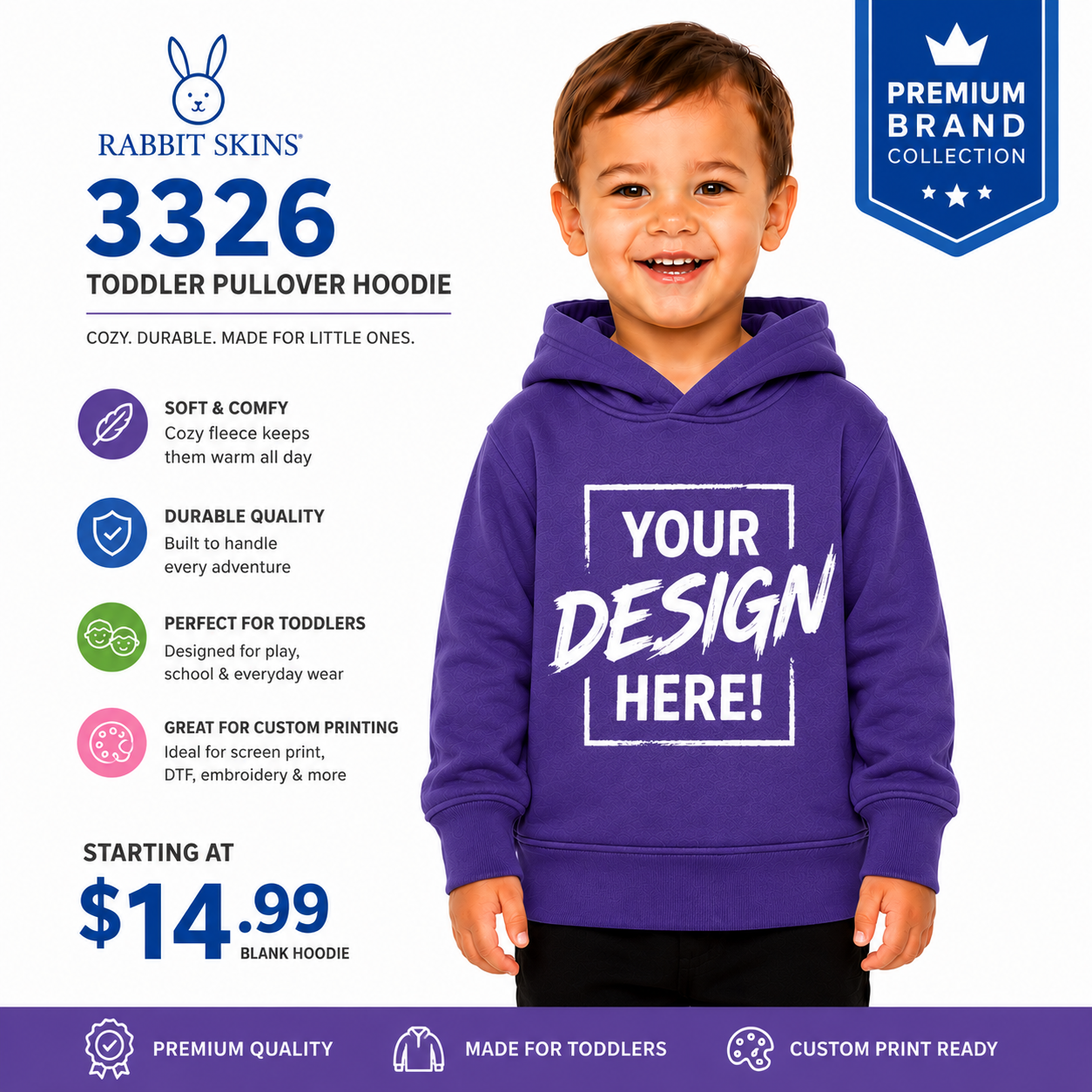 Rabbit Skins Toddler Pullover Hoodie (RS3326)