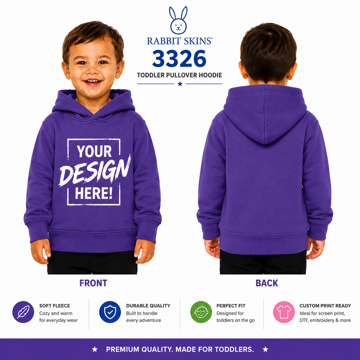 Rabbit Skins Toddler Pullover Hoodie (RS3326)