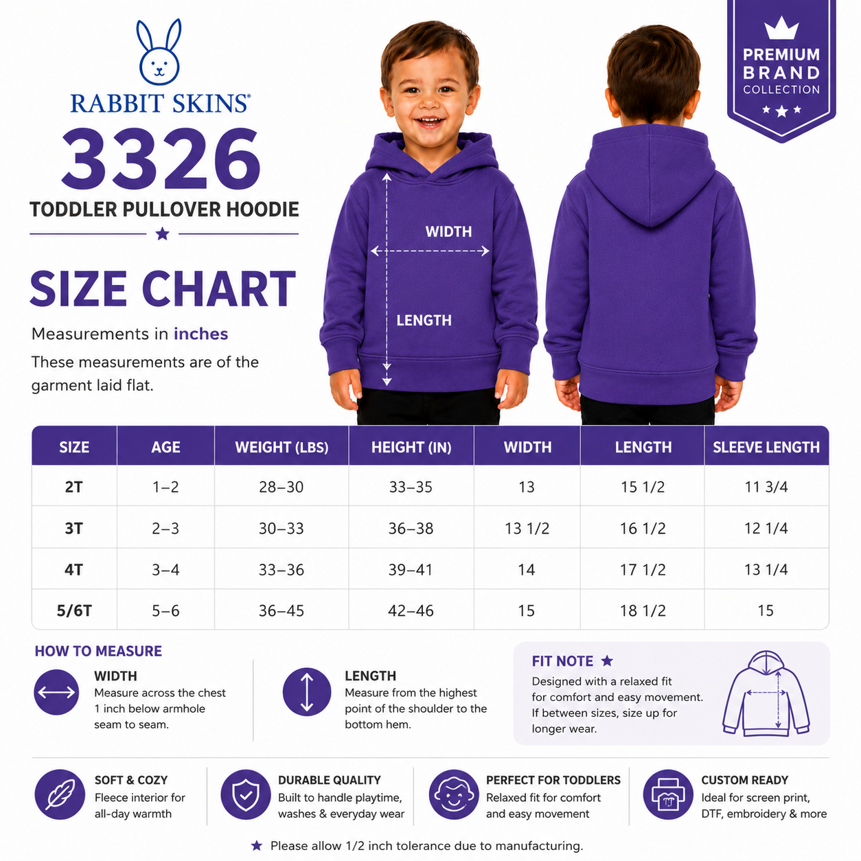 Rabbit Skins Toddler Pullover Hoodie (RS3326)