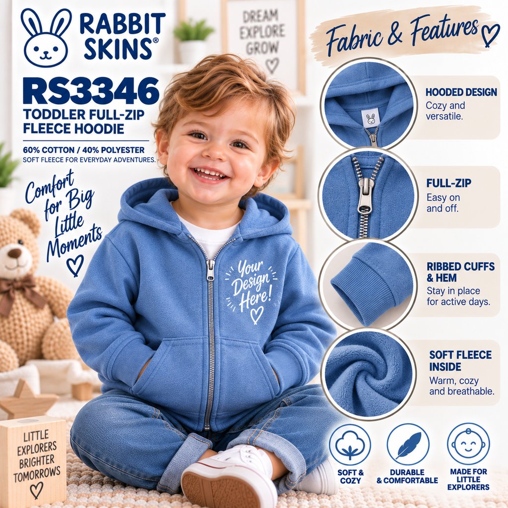 Rabbit Skins Toddler Full-Zip Fleece Hoodie (RS3346)